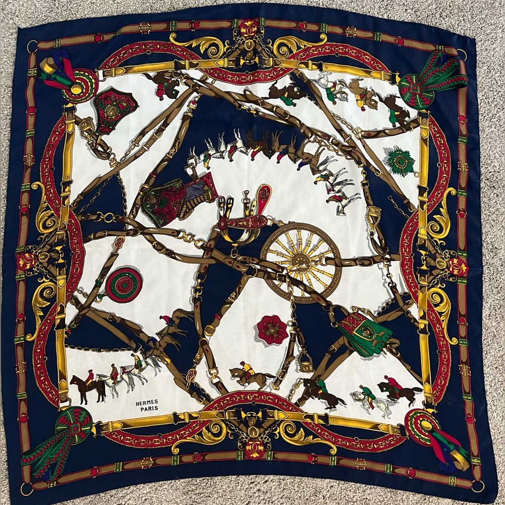 Hermes 100% silk scarf